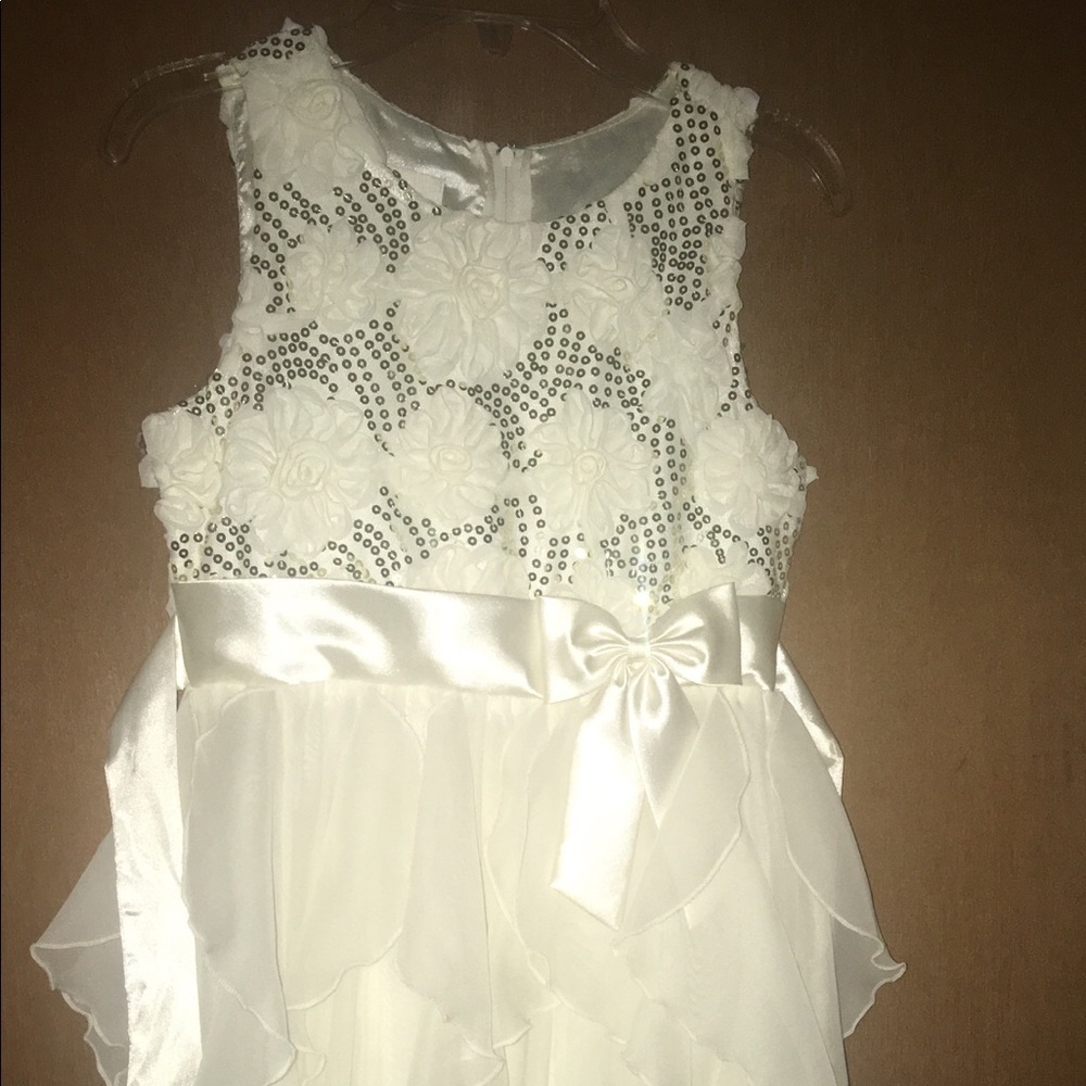 Holiday dress. Cream and Gold sequins